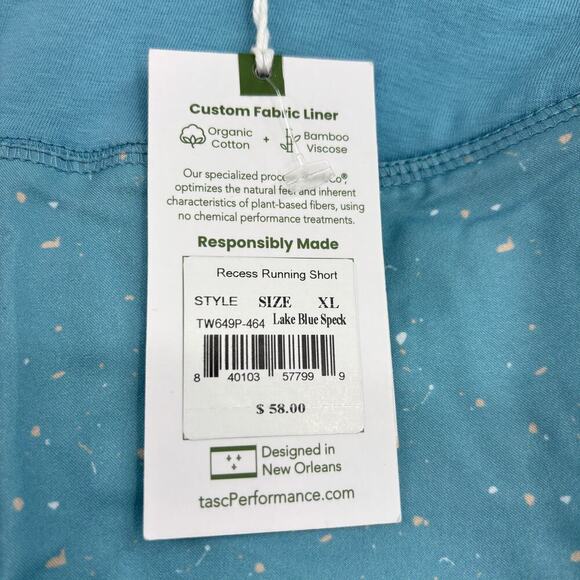Tasc Recess Running Shorts Womens Size XL Lake Blue Speck Lined Stretch - Picture 5 of 11